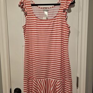 Tommy Bahama Coral and White Striped Dress